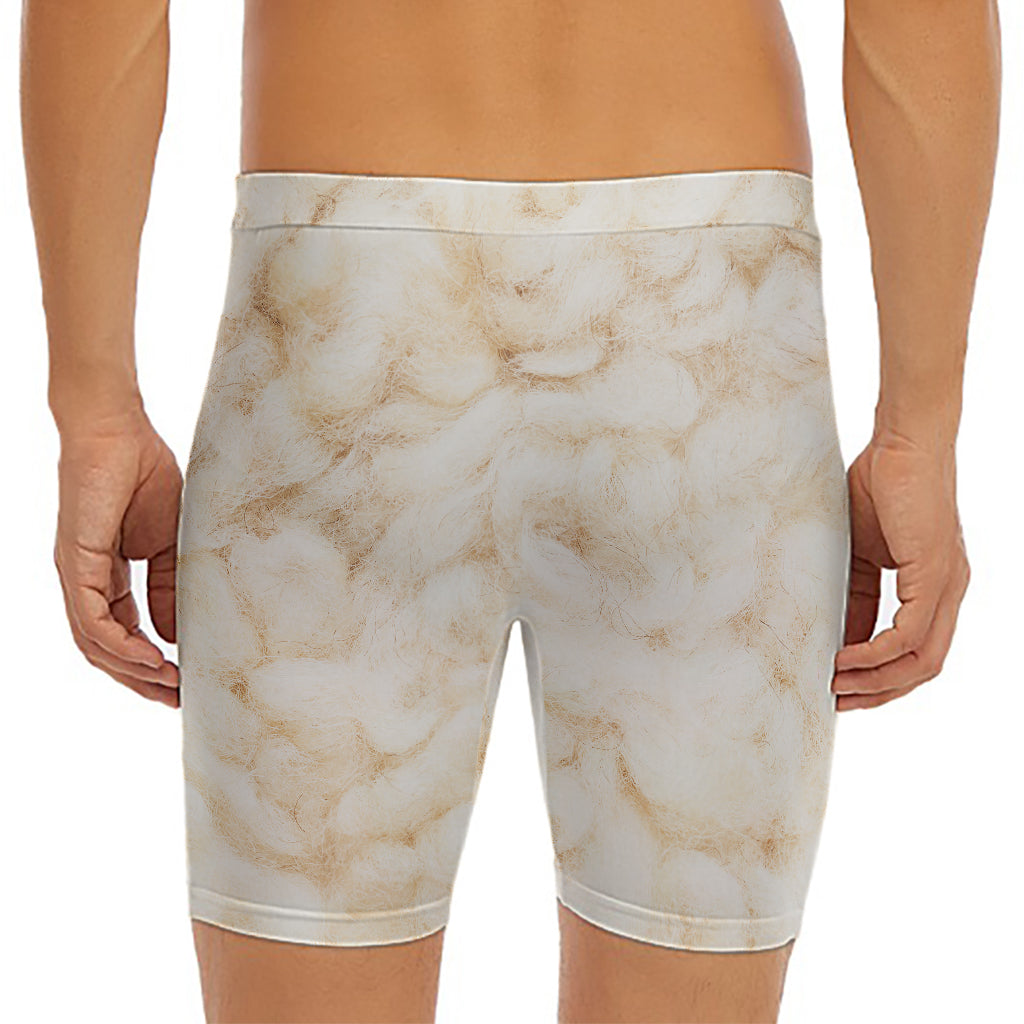 Sheepskin Print Men's Long Boxer Briefs
