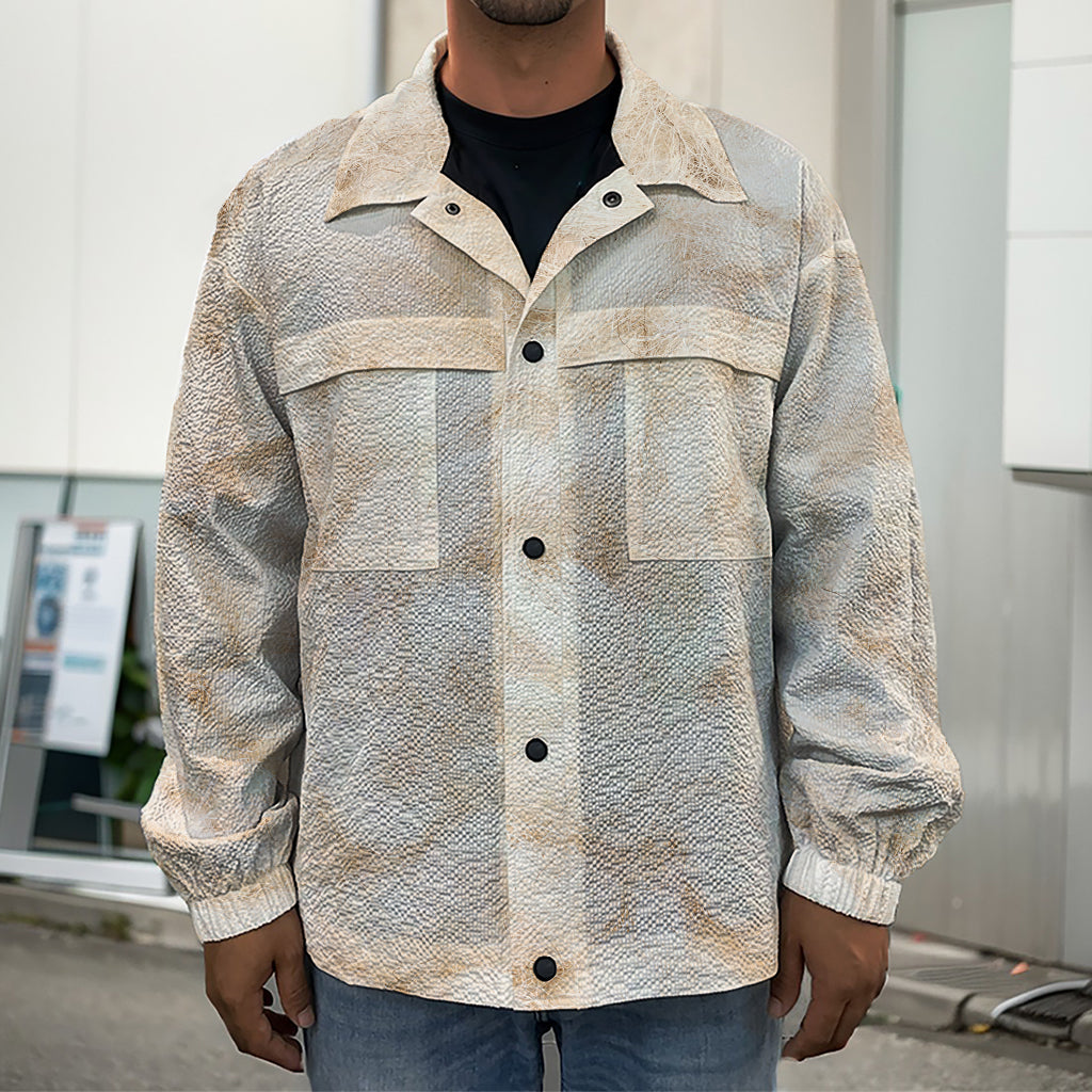 Sheepskin Print Men's Shirt Jacket