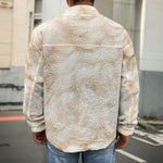 Sheepskin Print Men's Shirt Jacket