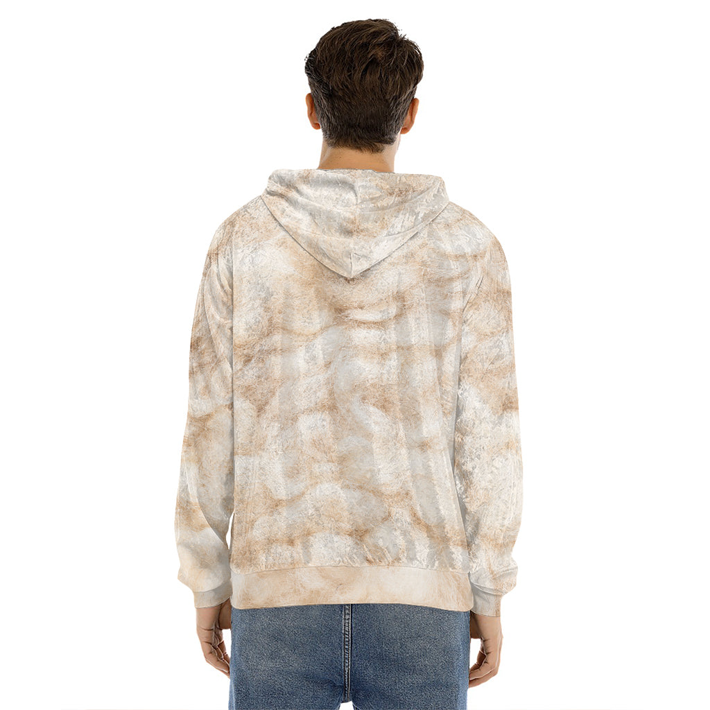 Sheepskin Print Men's Velvet Pullover Hoodie