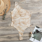 Sheepskin Print One Shoulder Bodysuit
