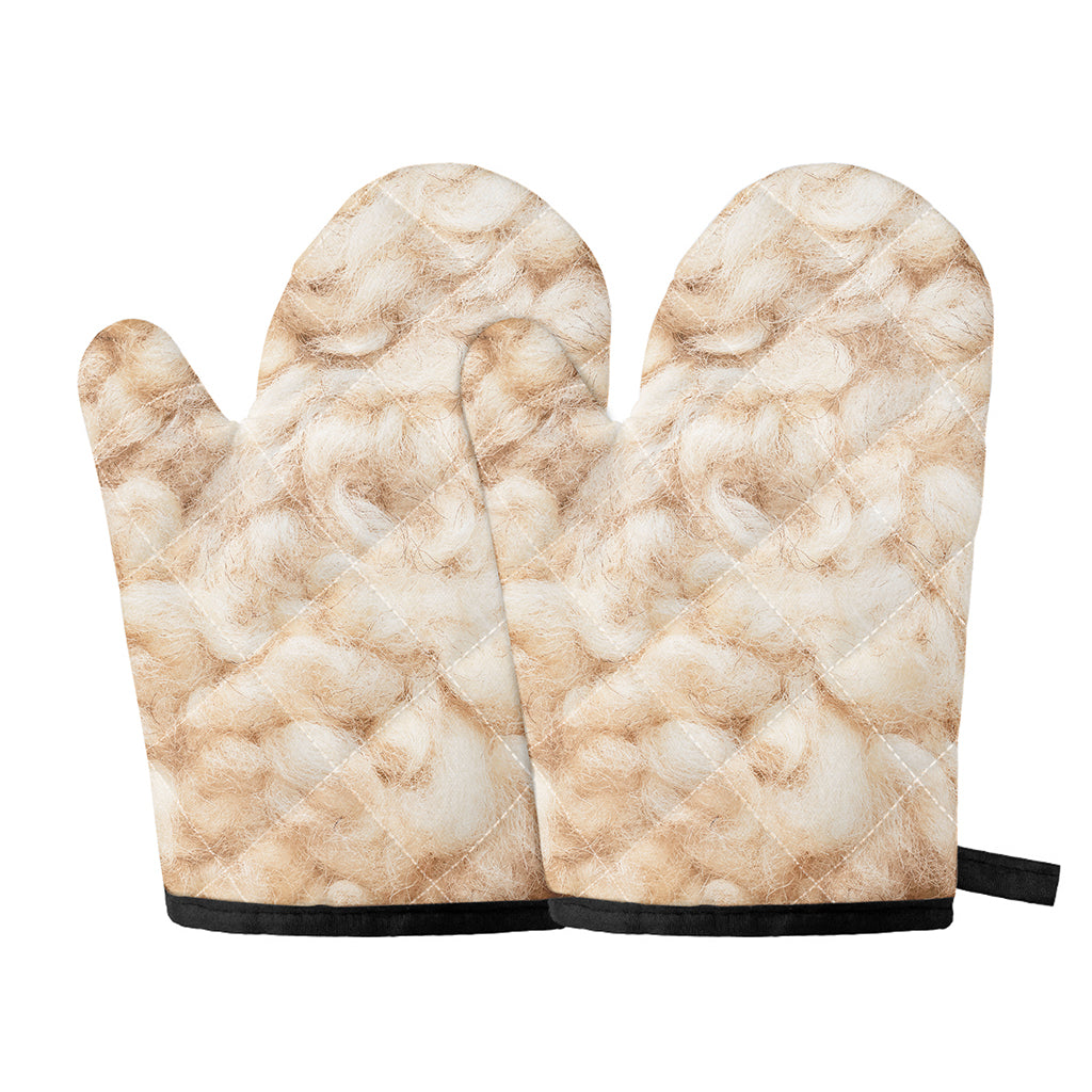 Sheepskin Print Oven Mitts