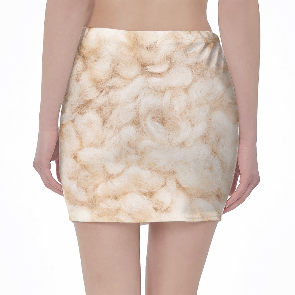 Sheepskin Print Pencil Mini Skirt