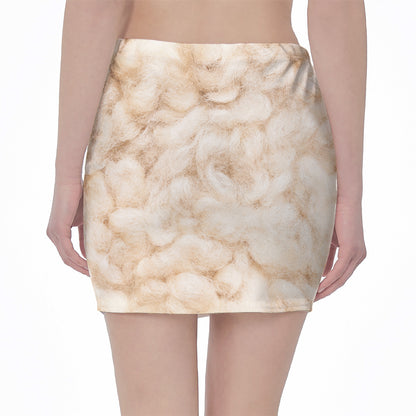 Sheepskin Print Pencil Mini Skirt
