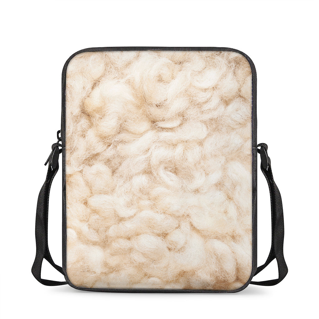 Sheepskin Print Rectangular Crossbody Bag