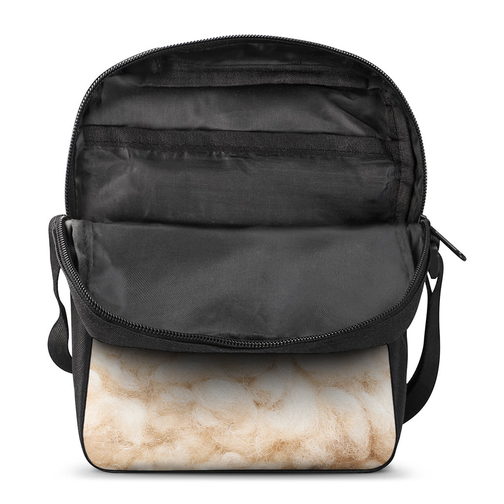 Sheepskin Print Rectangular Crossbody Bag