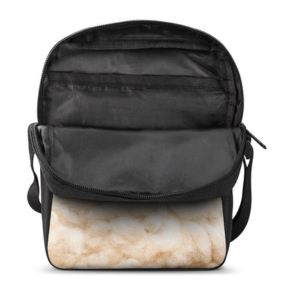 Sheepskin Print Rectangular Crossbody Bag