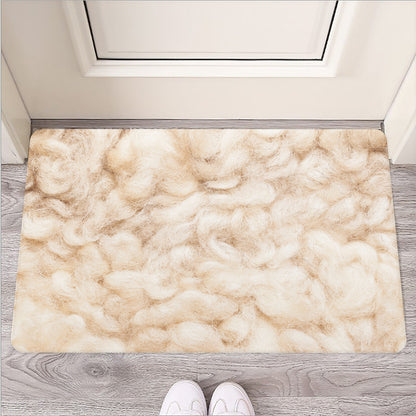 Sheepskin Print Rubber Doormat