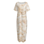 Sheepskin Print Short Sleeve Long Nightdress