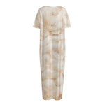 Sheepskin Print Short Sleeve Long Nightdress