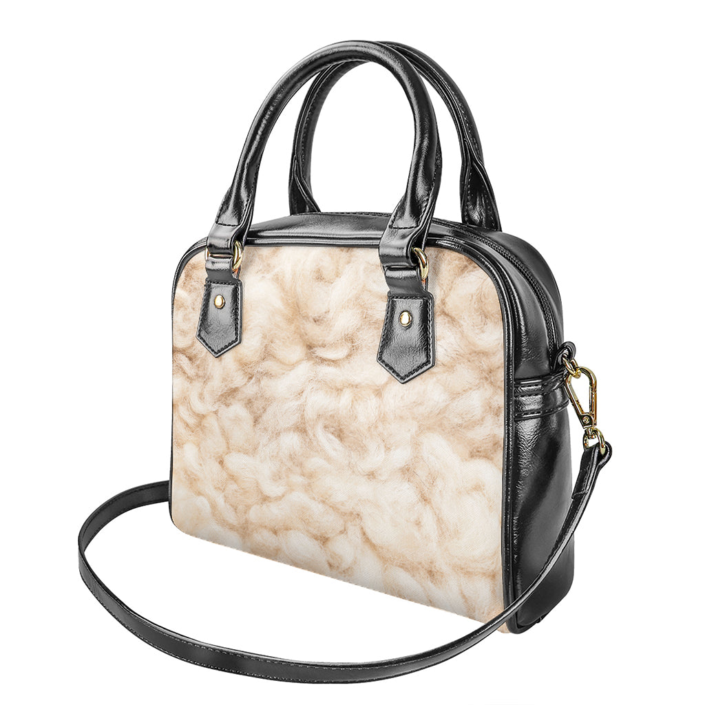 Sheepskin Print Shoulder Handbag