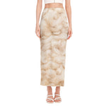 Sheepskin Print Side Slit Maxi Skirt