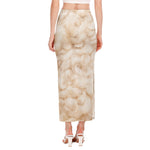 Sheepskin Print Side Slit Maxi Skirt