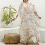 Sheepskin Print Silk V-Neck Kaftan Dress
