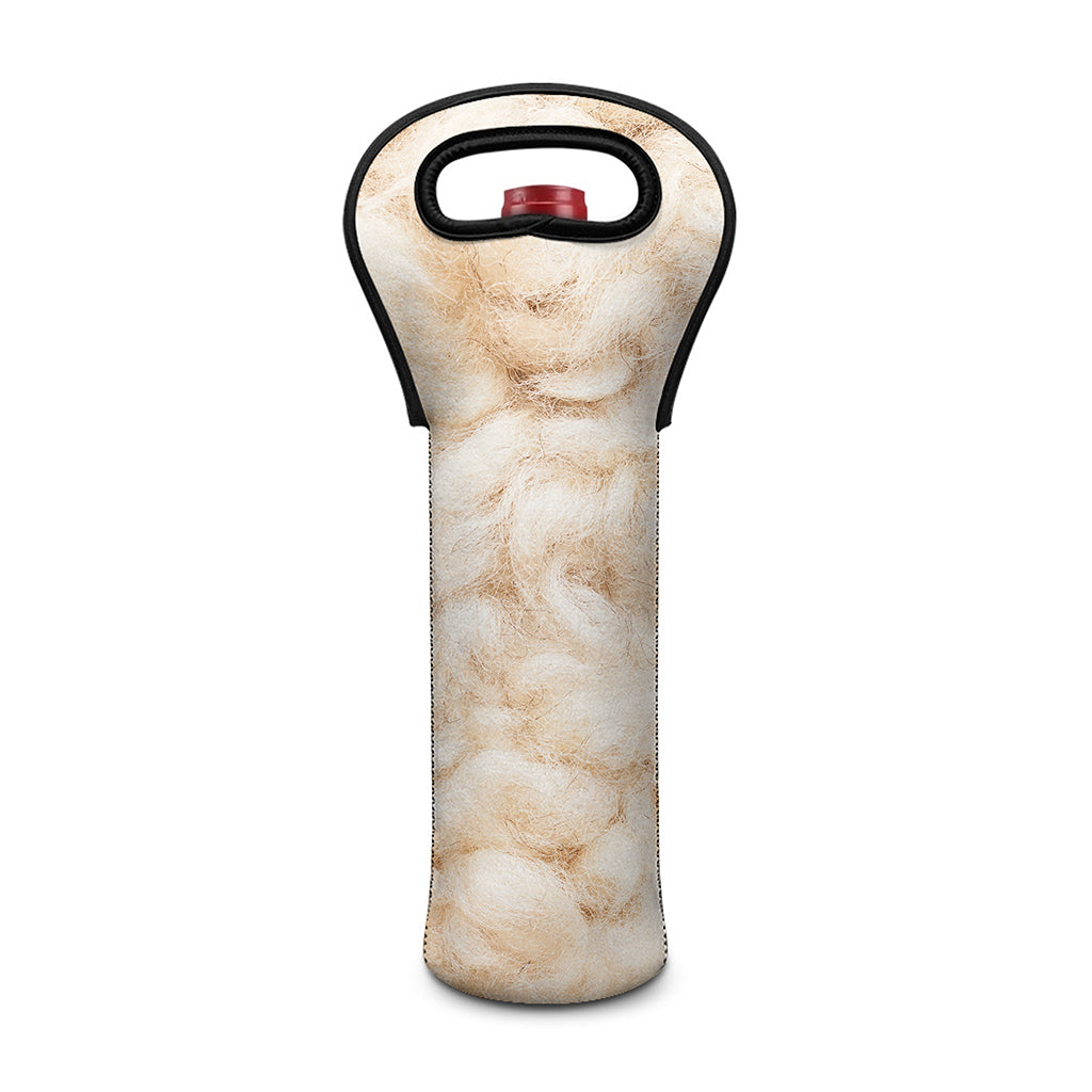 Sheepskin Print Single Neoprene Wine Tote