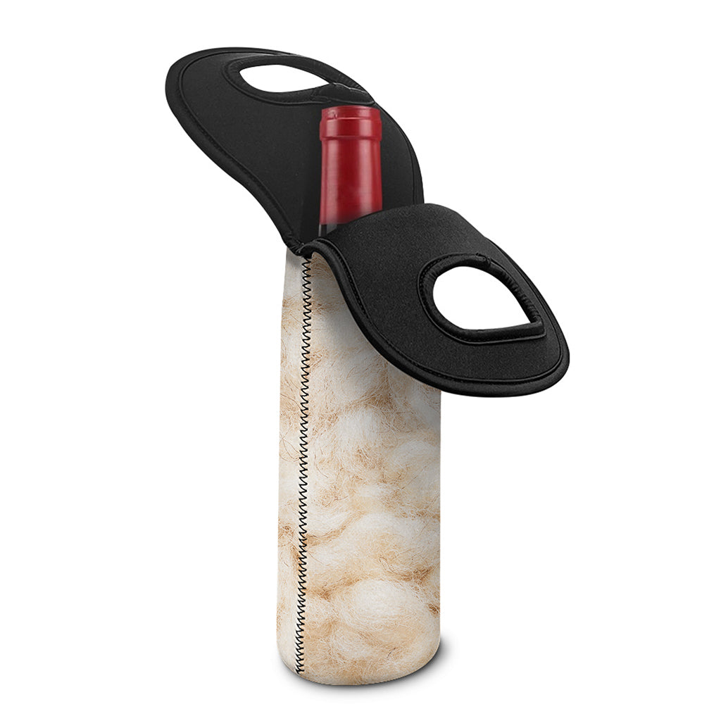 Sheepskin Print Single Neoprene Wine Tote