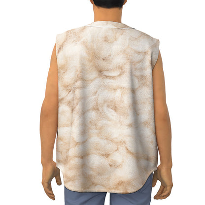 Sheepskin Print Sleeveless Baseball Jersey