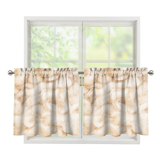 Sheepskin Print Tier Curtains
