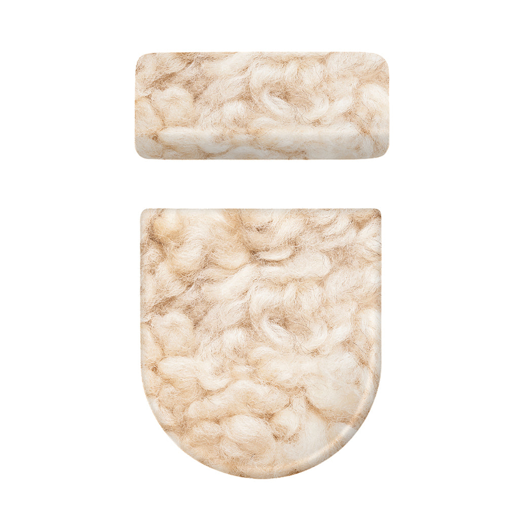 Sheepskin Print Toilet Lid And Tank Cover Set