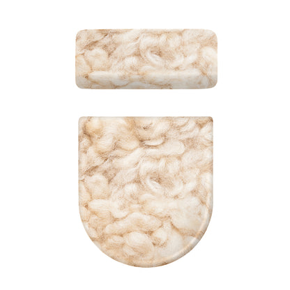 Sheepskin Print Toilet Lid And Tank Cover Set