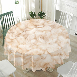 Sheepskin Print Waterproof Round Tablecloth