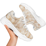 Sheepskin Print White Chunky Shoes