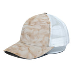 Sheepskin Print White Mesh Trucker Cap