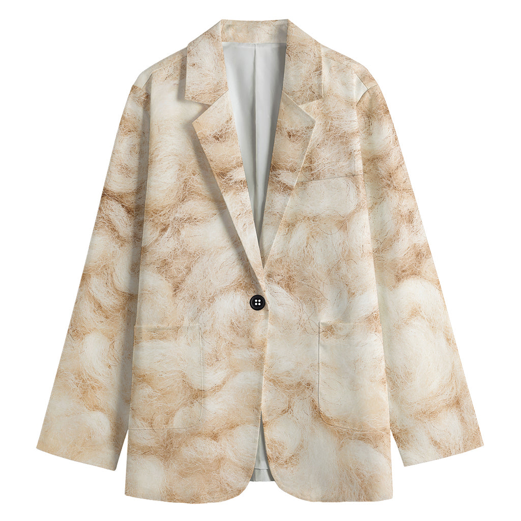 Sheepskin Print Women's Cotton Blazer