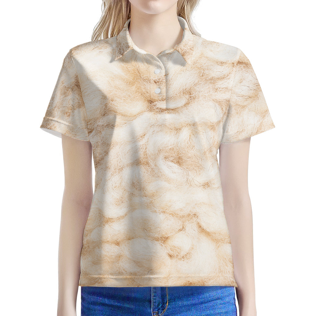 Sheepskin Print Women's Polo Shirt