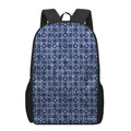 Shibori Floral Pattern Print 17 Inch Backpack