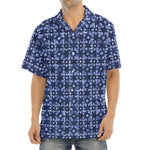 Shibori Floral Pattern Print Aloha Shirt
