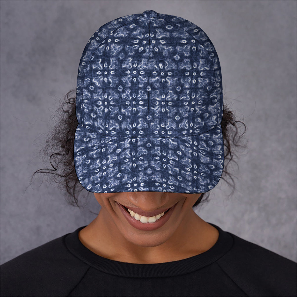 Shibori Floral Pattern Print Baseball Cap