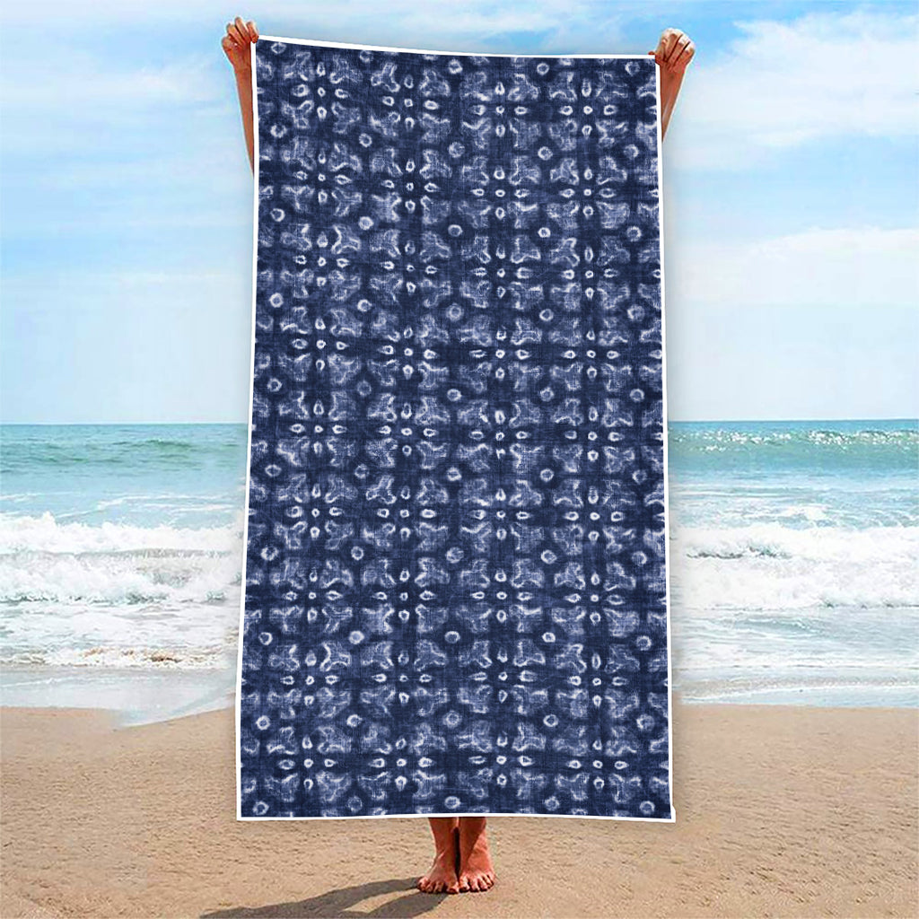 Shibori Floral Pattern Print Beach Towel