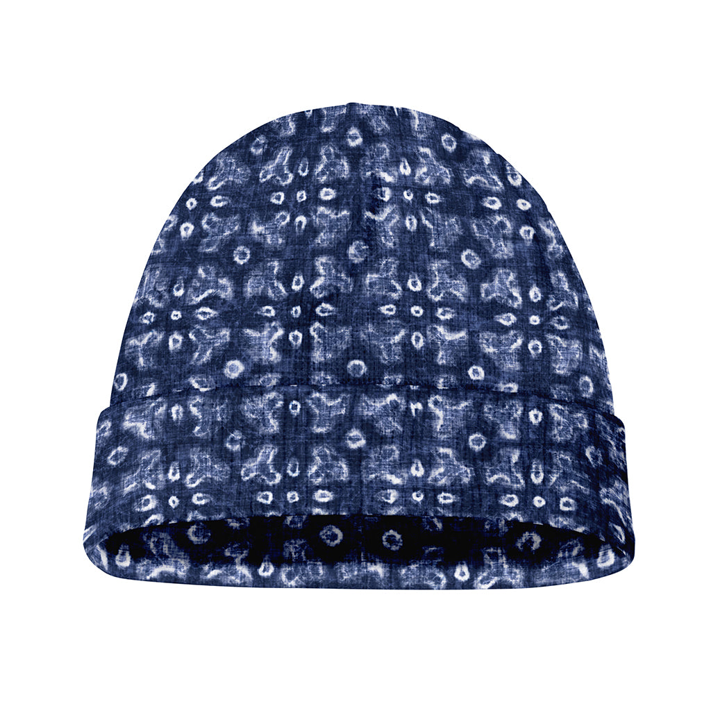 Shibori Floral Pattern Print Beanie