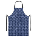 Shibori Floral Pattern Print Bib Apron With Pocket