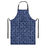 Shibori Floral Pattern Print Bib Apron With Pocket