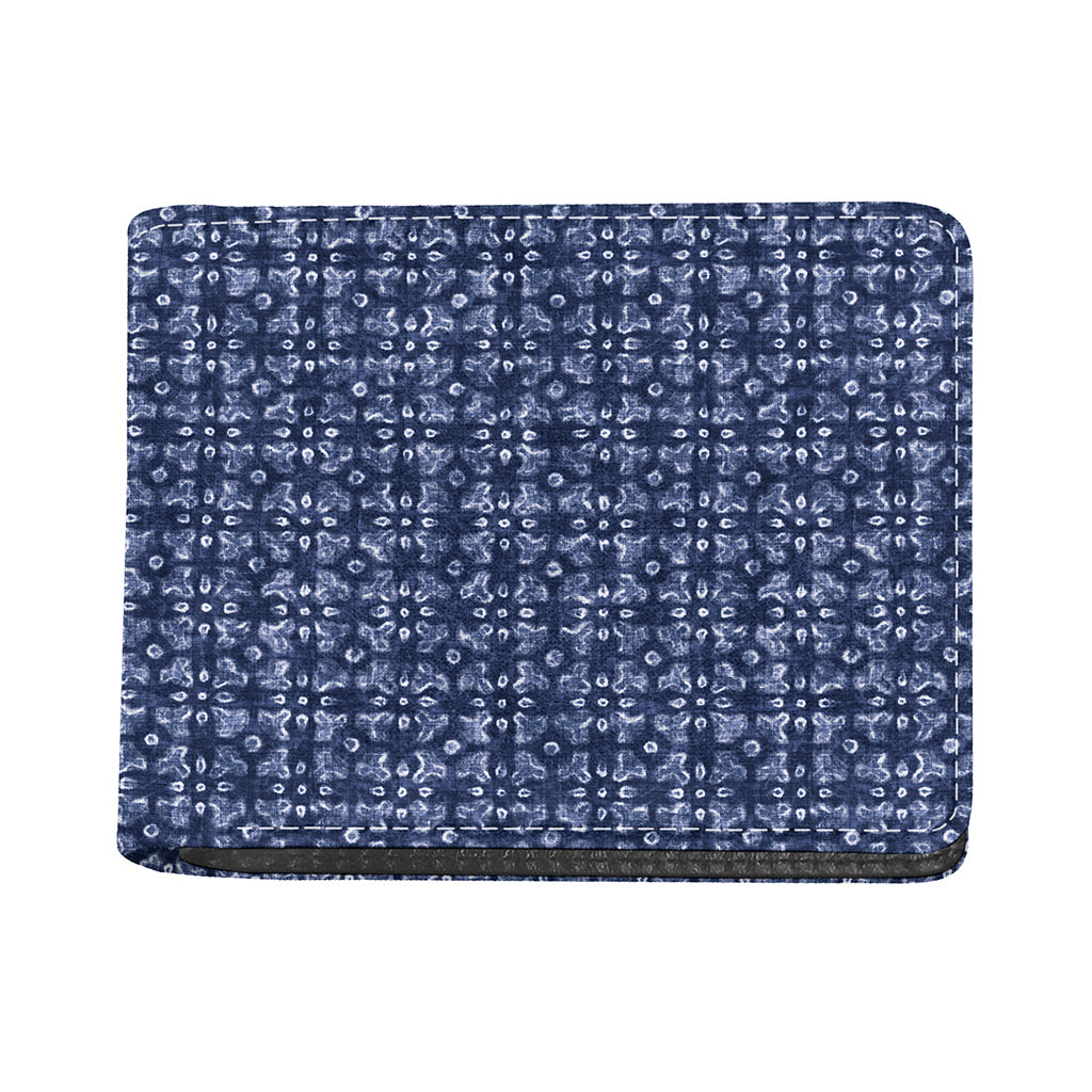 Shibori Floral Pattern Print Bifold Wallet