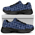 Shibori Floral Pattern Print Black Chunky Shoes