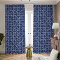 Shibori Floral Pattern Print Dimout Pencil Pleat Curtains
