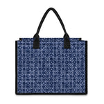 Shibori Floral Pattern Print Canvas Tote Bag