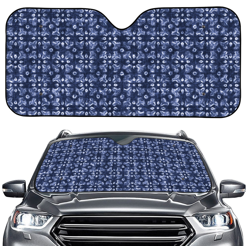 Shibori Floral Pattern Print Car Windshield Sun Shade