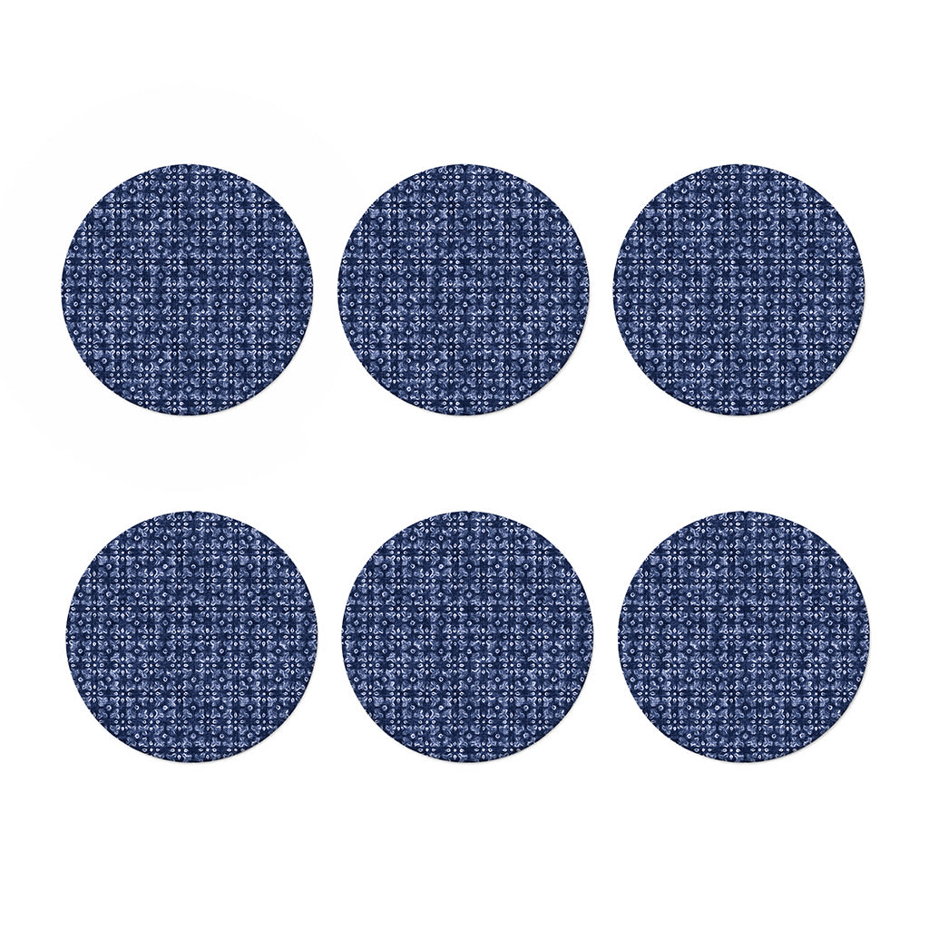 Shibori Floral Pattern Print Coaster Set