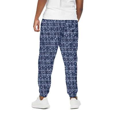 Shibori Floral Pattern Print Cotton Pants