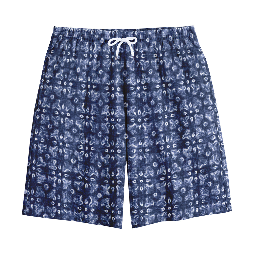 Shibori Floral Pattern Print Cotton Shorts