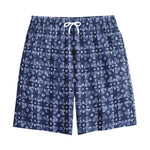Shibori Floral Pattern Print Cotton Shorts