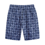 Shibori Floral Pattern Print Cotton Shorts