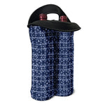Shibori Floral Pattern Print Double Neoprene Wine Tote