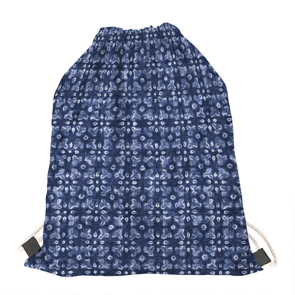 Shibori Floral Pattern Print Drawstring Bag