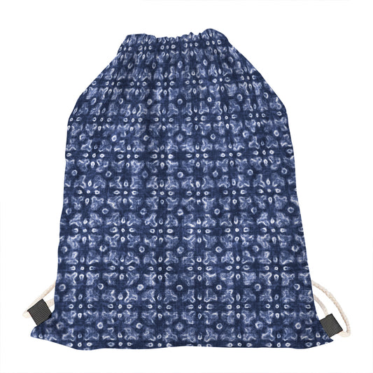 Shibori Floral Pattern Print Drawstring Bag