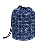 Shibori Floral Pattern Print Drawstring Makeup Bag